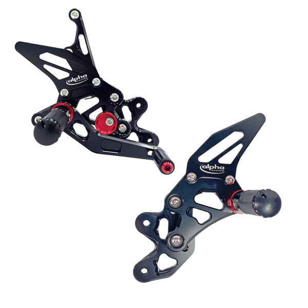 >TRACK< Fußrastenanlage schwarz Suzuki GSX-R750 2011-2017 mit ABE ab Bj. 2011 - 2017
