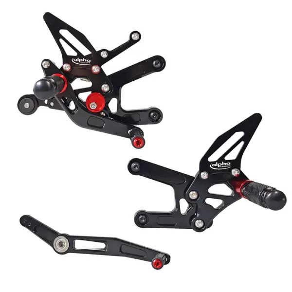 >TRACK< Fußrastenanlage schwarz Yamaha YZF-R6 RJ11, RJ15, RJ27 2006- ABE ab Bj. 2006 - 2007