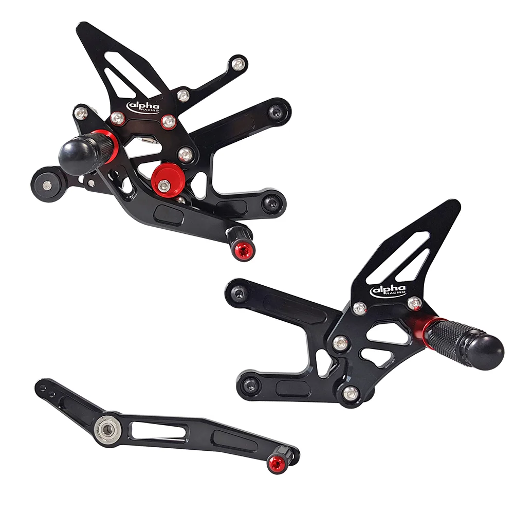 >TRACK< Fußrastenanlage schwarz Yamaha YZF-R6 RJ11, RJ15, RJ27 2006- ABE ab Bj. 2006 - 2007