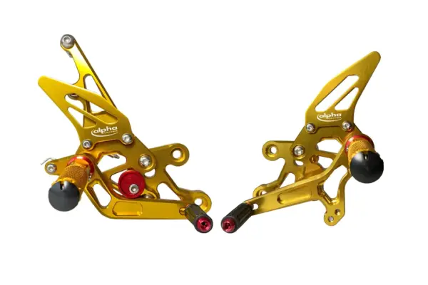 >TRACK< Fußrastenanlage goldfarben eloxiert Yamaha FZ1 (Fazer) 2006-2015 / FZ8 (Fazer) 2010-2013 ABE ab Bj. 2006 - 2015