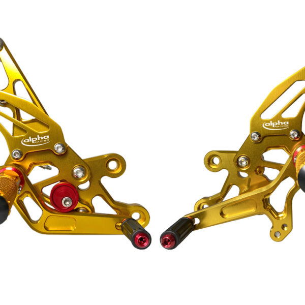 >TRACK< Fußrastenanlage goldfarben eloxiert Yamaha FZ1 (Fazer) 2006-2015 / FZ8 (Fazer) 2010-2013 ABE ab Bj. 2006 - 2015