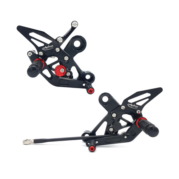 >TRACK< Fußrastenanlage schwarz Yamaha MT09 ab 2014 / MTN850-A ab 2017 / MTM-850 ab 2016 ABE ab Bj. 2013 -