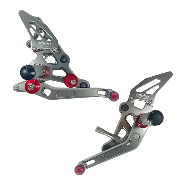 >TRACK< Fußrastenanlage titanfarben Yamaha MT07 ab 2014 / MT07 Tracer ab 2017 / Tracer 700 ab 2018 / XSR700 ab 2016 ABE ab Bj. 2014 - 2016
