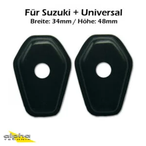 LED Mini Blinker Adapterplatten Verkleidung vorne für Suzuki und universal