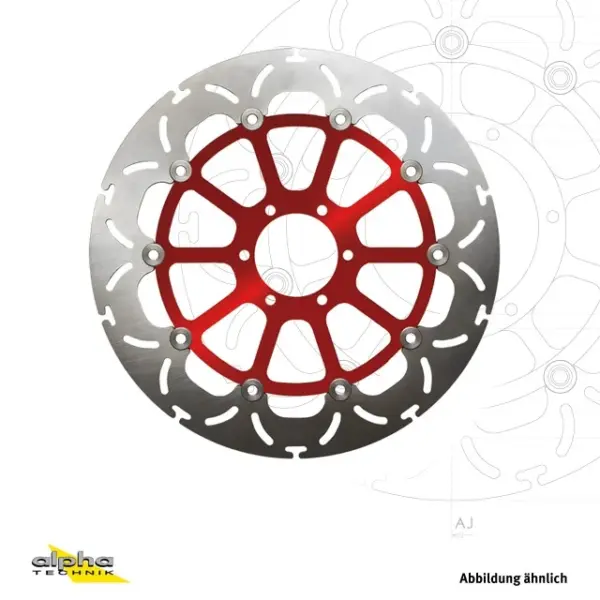 Bremsscheibe ABD33 rot für diverse Kawasaki Modelle ab Bj. 2002 - 2004