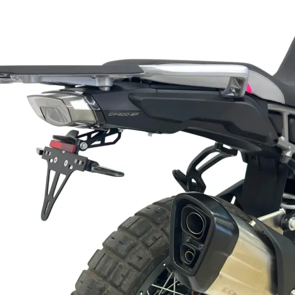 Kennzeichenhalter Edelstahl schwarz für CF Moto 400 MT, ab 2024 ab Bj. 2024 - 2024
