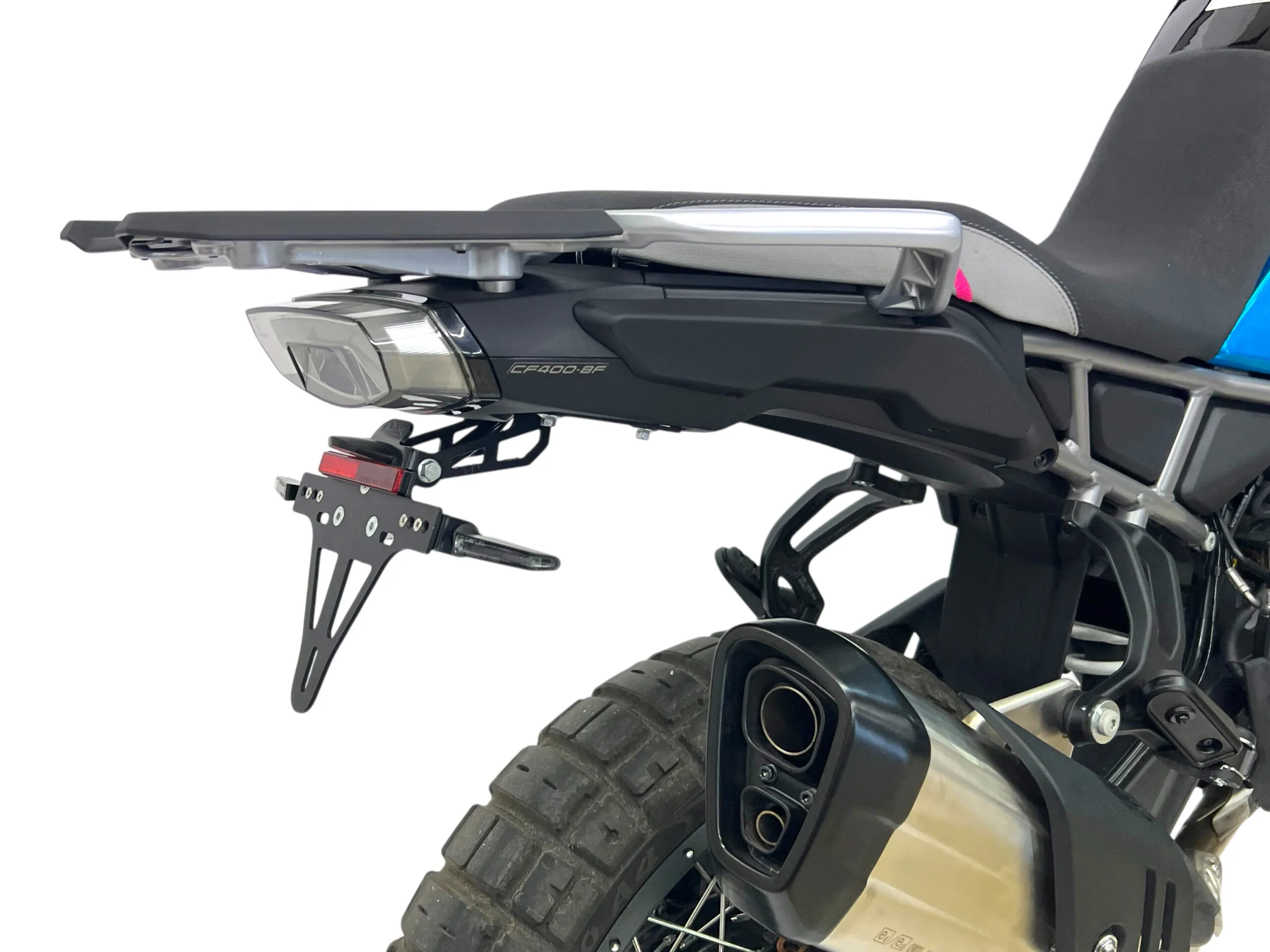 Kennzeichenhalter Edelstahl schwarz für CF Moto 400 MT, ab 2024 ab Bj. 2024 - 2024