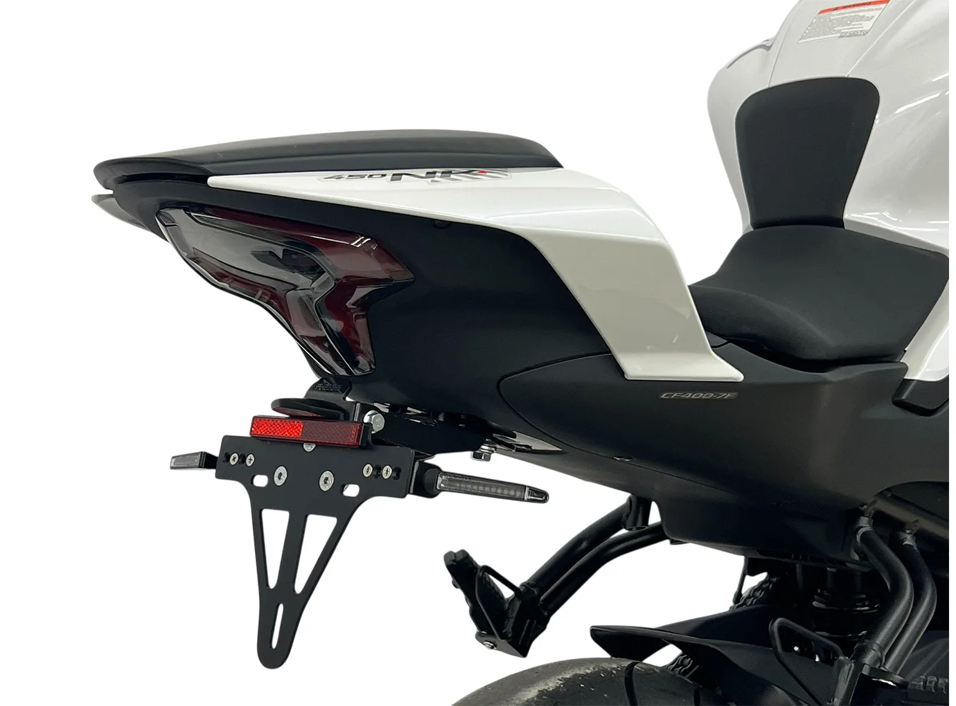 Kennzeichenhalter Edelstahl schwarz für CF Moto 400NK ab 2024 ab Bj. 2023 -