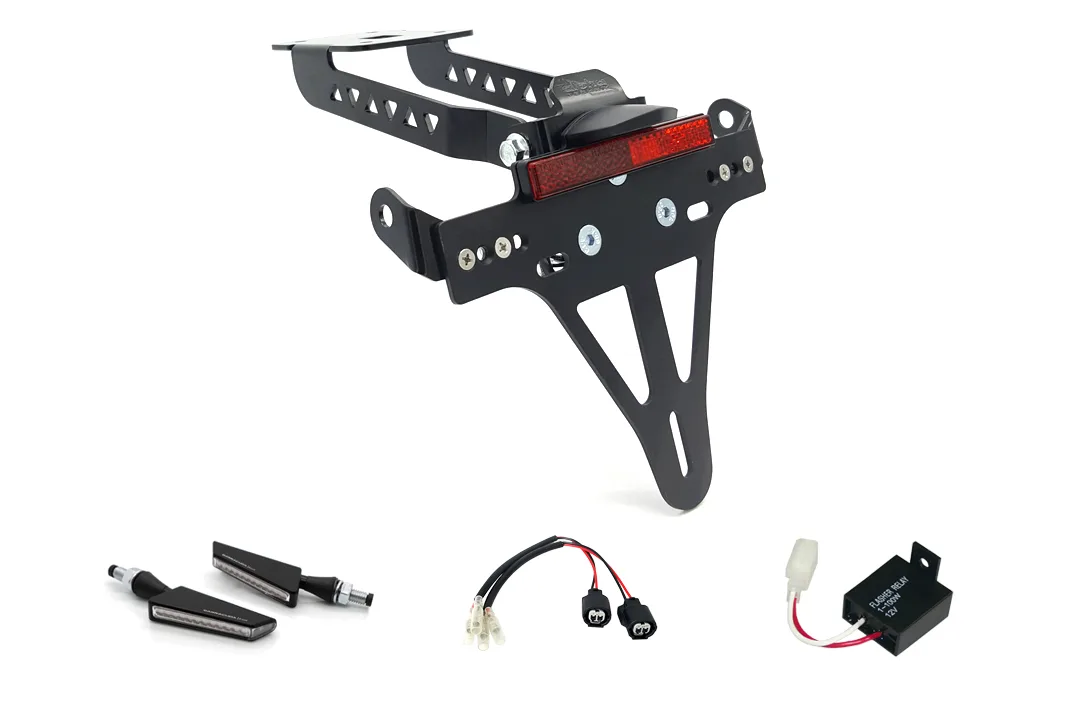 Kennzeichenhalter-Blinker-Kit SQ-LED für Kawasaki Z650 und Ninja 650 Typ: ER650K / EX650M ab Modelljahr 2020- (Hinten)