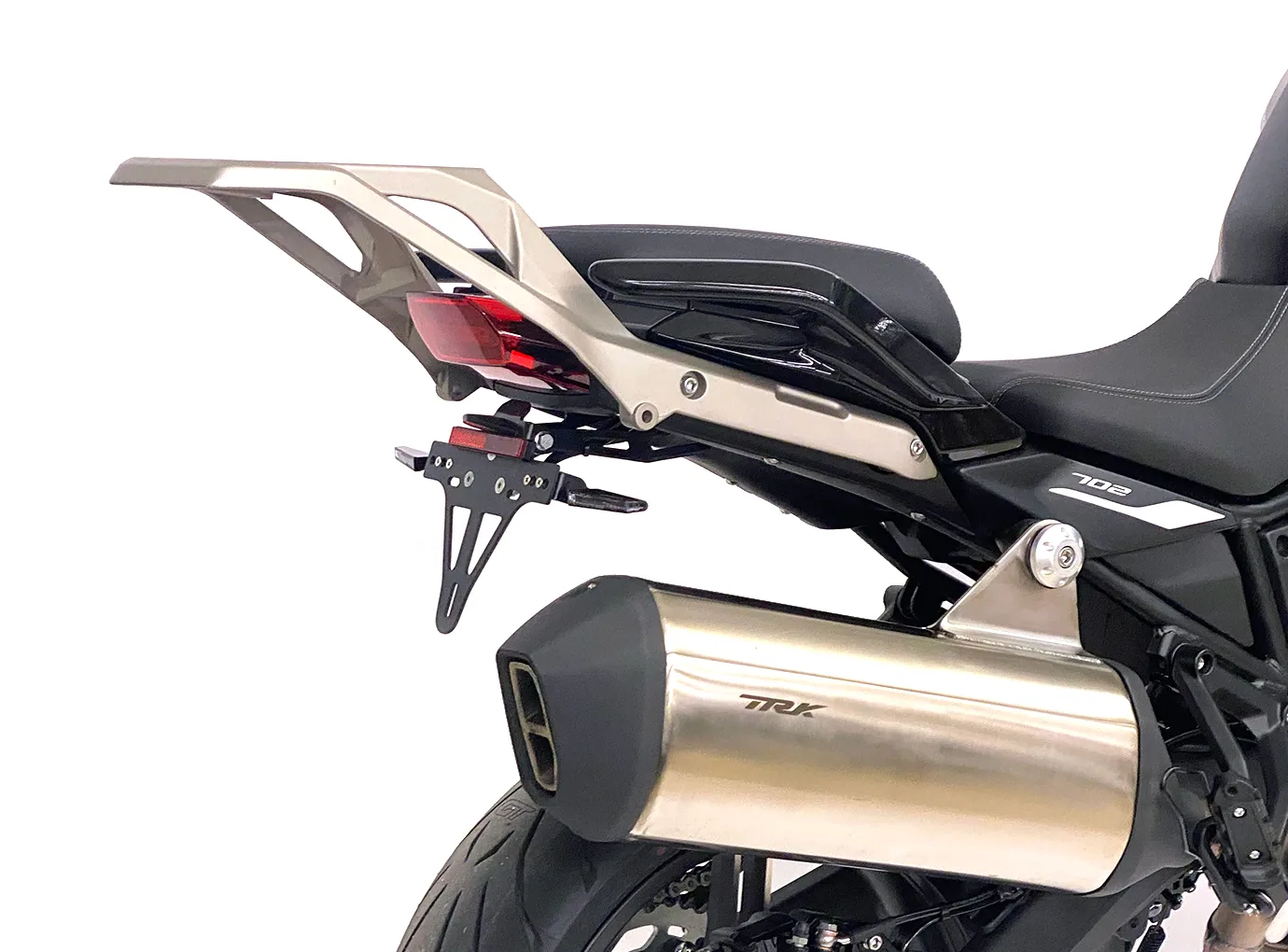 Kennzeichenhalter Edelstahl schwarz für Benelli TRK 702 / TRK 702X ab 2023