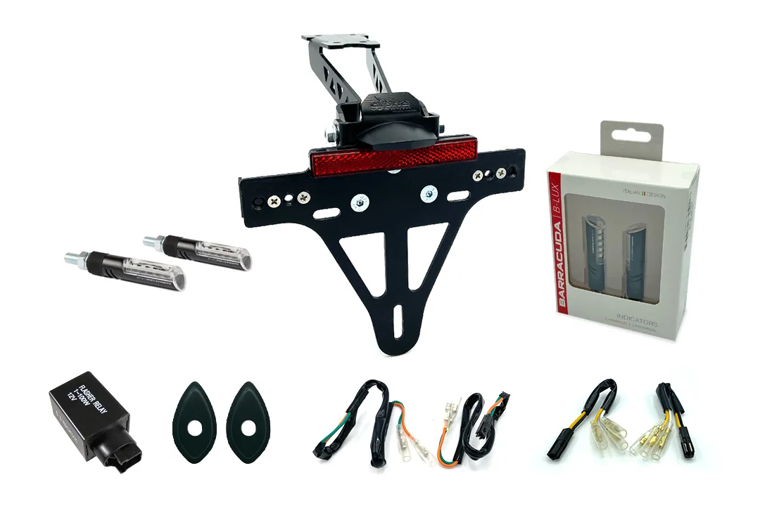 Kennzeichenhalter-Blinker-Kit IDEA (vorne + hinten) für Honda CB500F Typ PC58 u. CBR500R PC57 ab Modelljahr 2017