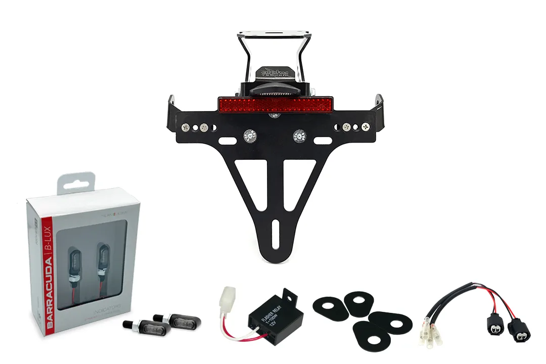 Kennzeichenhalter-Blinker-Kit M-LED (vorne + hinten) für Kawasaki Z900RS ab Modelljahr 2018 Typ ZR900C u. ab Modelljahr 2021 Typ ZR900K