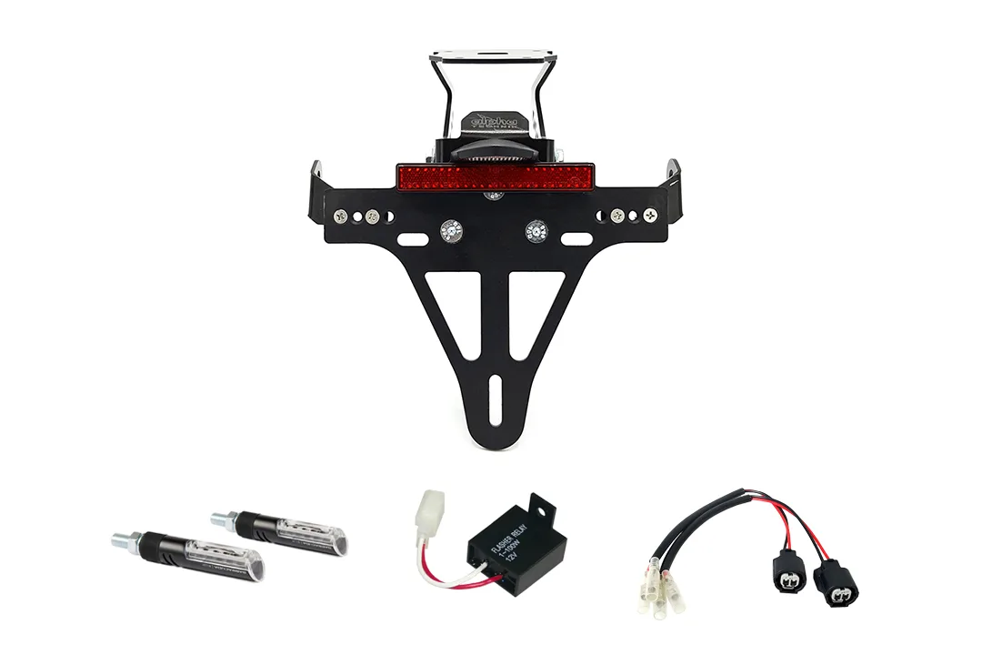 Kennzeichenhalter-Blinker-Kit IDEA für Kawasaki Z900RS ab Modelljahr 2018 Typ ZR900C u. ab Modelljahr 2021 Typ ZR900K (Hinten)