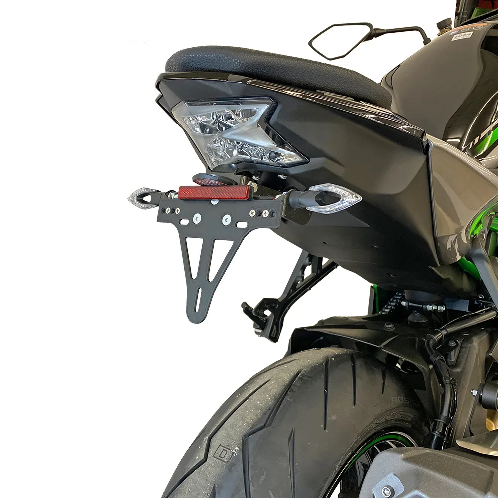 Kennzeichenhalter Edelstahl schwarz für Kawasaki Z H2; Typ ZRT00K; Modelljahr 2020