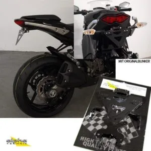 Kennzeichenhalter für Kawasaki ZX10R; Typ ZXT00E,ZXT00F; Modelljahr 2008-2010