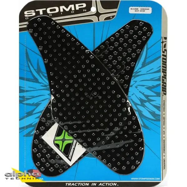 Stompgrip schwarz, Volcano, für Kawasaki ZX10R Ninja, 2004-2007 ab Bj. 2004 - 2005