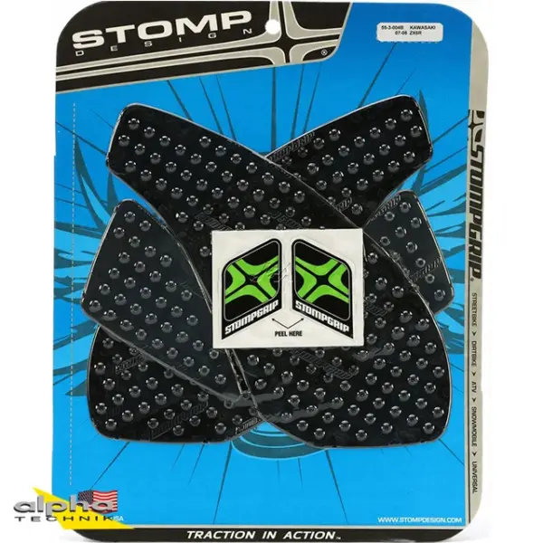 Stompgrip schwarz, Volcano, für Kawasaki ZX6R Ninja, 2007-2008 ab Bj. 2007 - 2008
