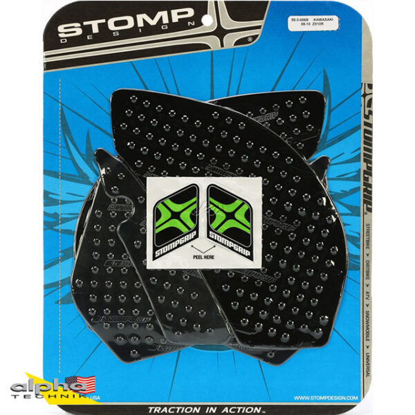 Stompgrip schwarz, Volcano, für Kawasaki ZX10R Ninja, 2008-2010 ab Bj. 2008 - 2009