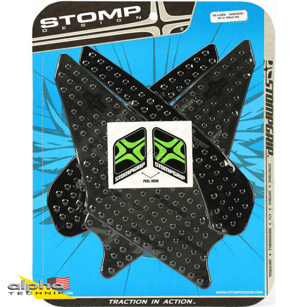 Stompgrip schwarz, Volcano, für Kawasaki Ninja 250R, 2008-2012 ab Bj. 2008 - 2012