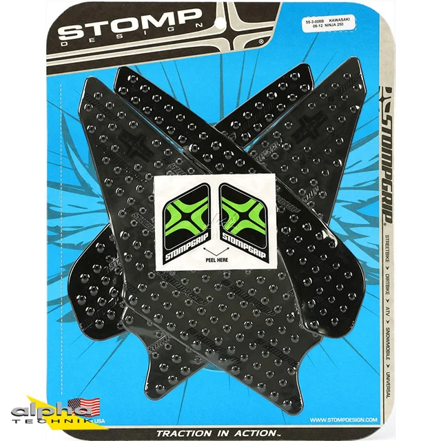 Stompgrip schwarz, Volcano, für Kawasaki Ninja 250R, 2008-2012 ab Bj. 2008 - 2012