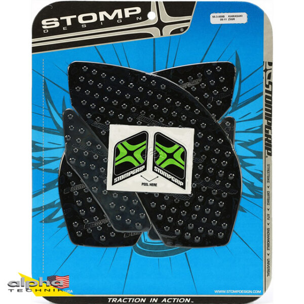 Stompgrip schwarz, Volcano, für Kawasaki ZX6R Ninja, 2009-2025 ab Bj. 2009 - 2013