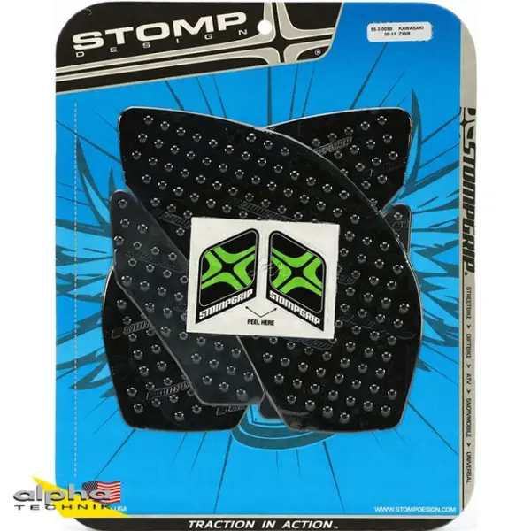 Stompgrip schwarz, Volcano, für Kawasaki ZX6R Ninja, 2009-2025 ab Bj. 2009 - 2013