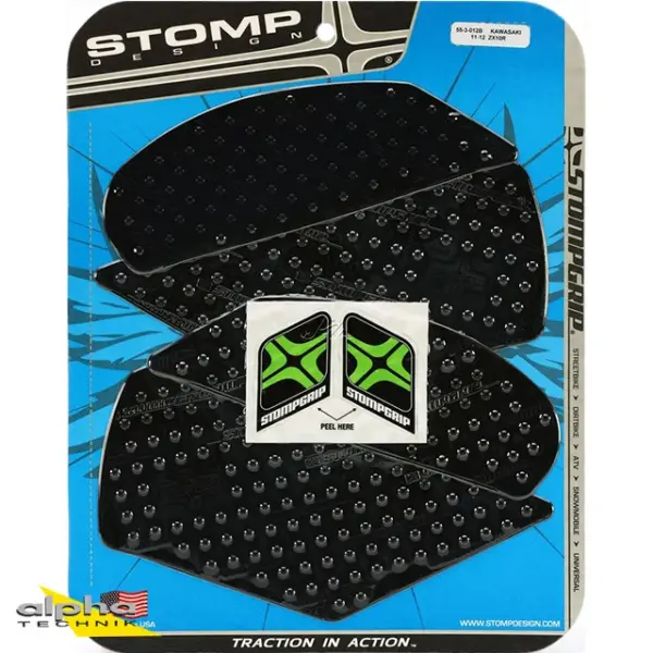 Stompgrip schwarz, Volcano, für Kawasaki ZX10R Ninja 2011-2025, ZX10R SE 2019-2020, ZX10RR 2017-2025 ab Bj. 2011 - 2015