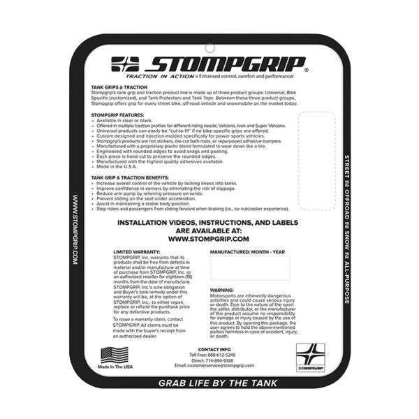 Stompgrip hybrid, Volcano, für Kawasaki ZX6R Ninja, 2007-2008 ab Bj. 2007 - 2008