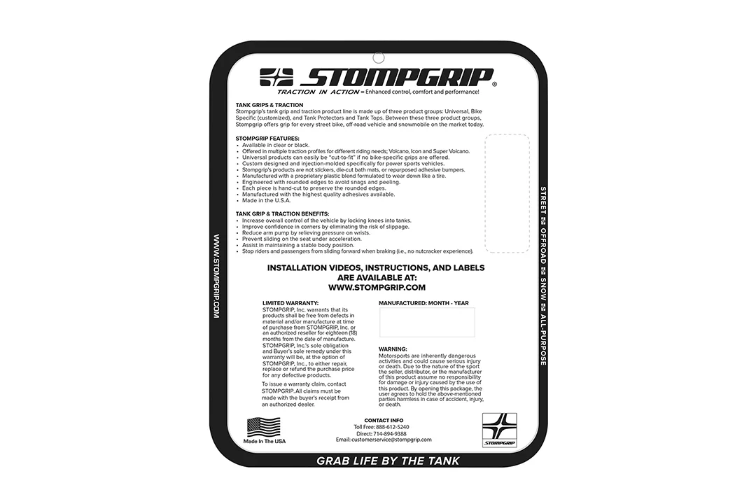 Stompgrip hybrid, Volcano, für Kawasaki ZX6R Ninja, 2007-2008 ab Bj. 2007 - 2008