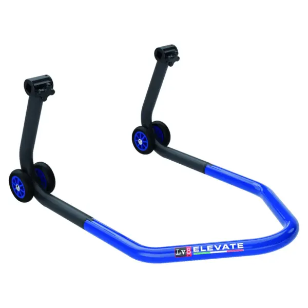 LV8 ELEVATE Universal-Montageständer für Vorderrad mit Kegelaufnahmen, Schwarz/Blau