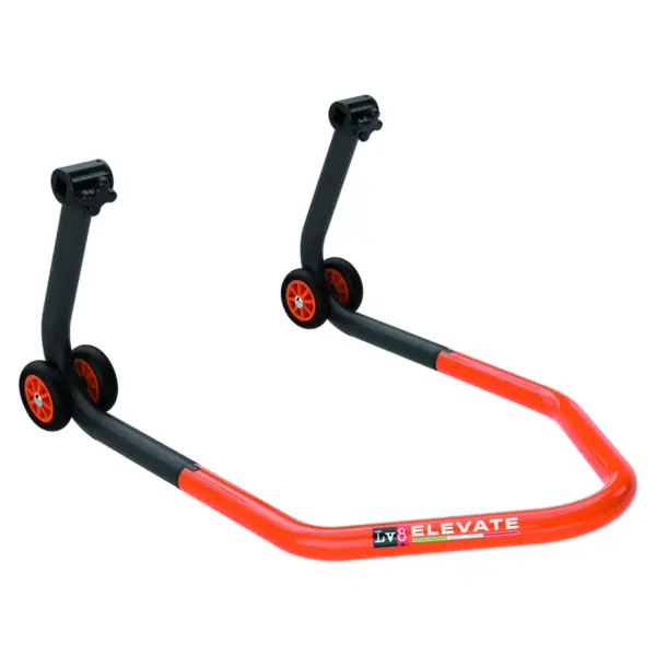 LV8 ELEVATE Universal-Montageständer für Vorderrad mit Kegelaufnahmen, Schwarz/Orange