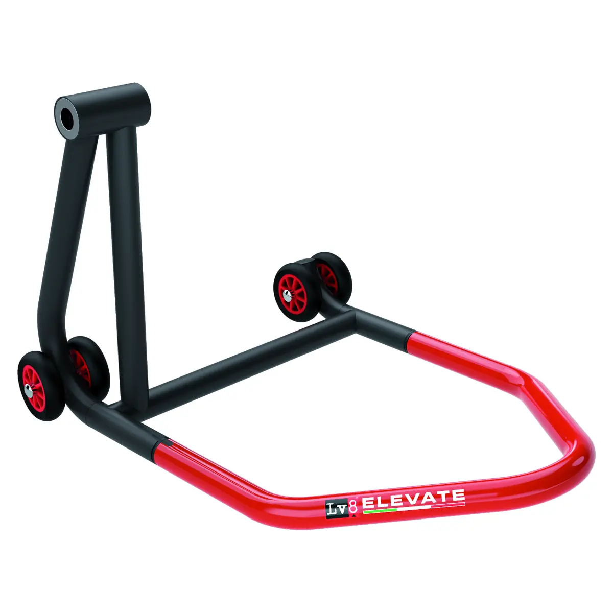 LV8 ELEVATE Einarmiger linker Montageständer ohne Stift, Schwarz/Rot