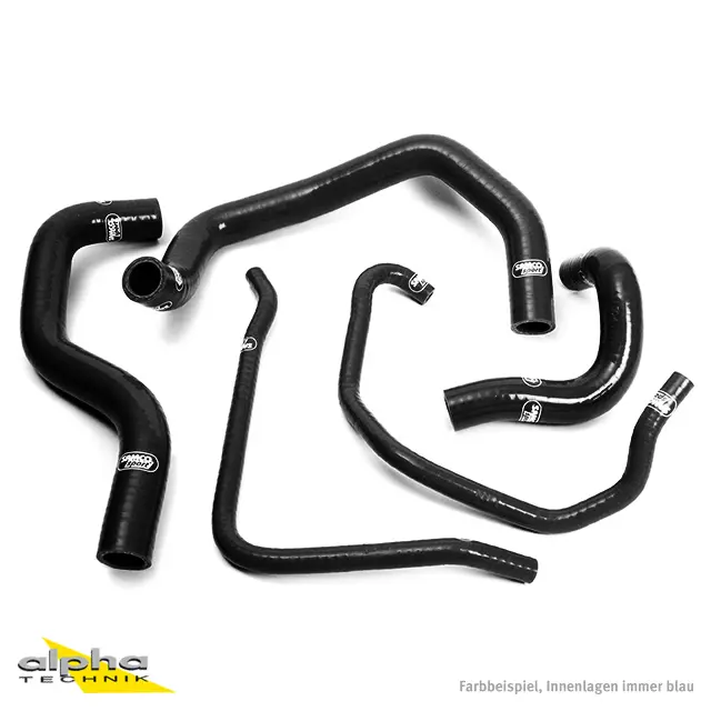 SAMCO SPORT Siliconschlauch Kit schwarz für Kawasaki ZX6R ZX6RR Modelljahr 2003-2004