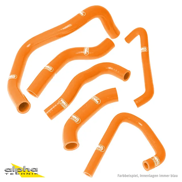 SAMCO SPORT Siliconschlauch Kit orange für Kawasaki ZX6R Modelljahr 2007-2008