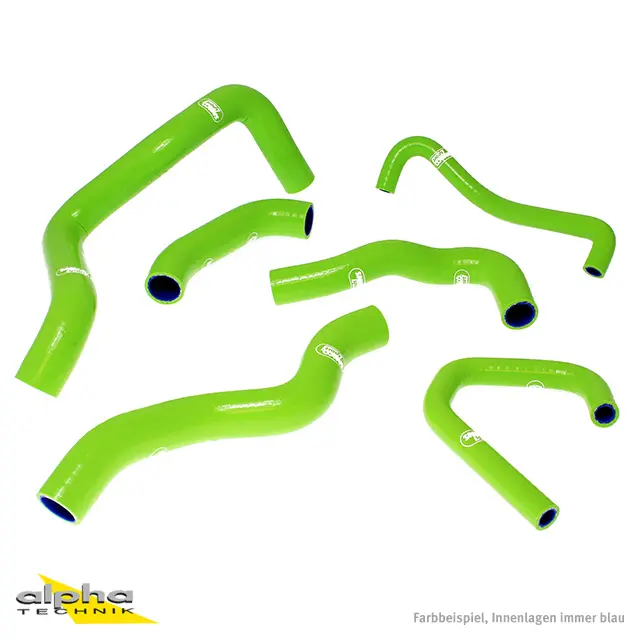 SAMCO SPORT Siliconschlauch Kit grün für Kawasaki ZX6R Modelljahr 2009-2023