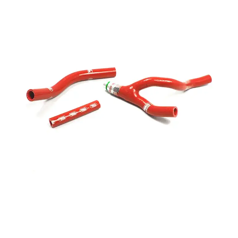 SAMCO SPORT Siliconschlauch Kit Y-Stück - Race Design mit Alu-Stück rot für Yamaha YZ250F Modelljahr 2014-2018