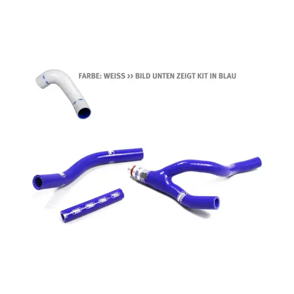 SAMCO SPORT Siliconschlauch Kit Y-Stück - Race Design mit Alu-Stück weiß für Yamaha YZ250F Modelljahr 2014-2018