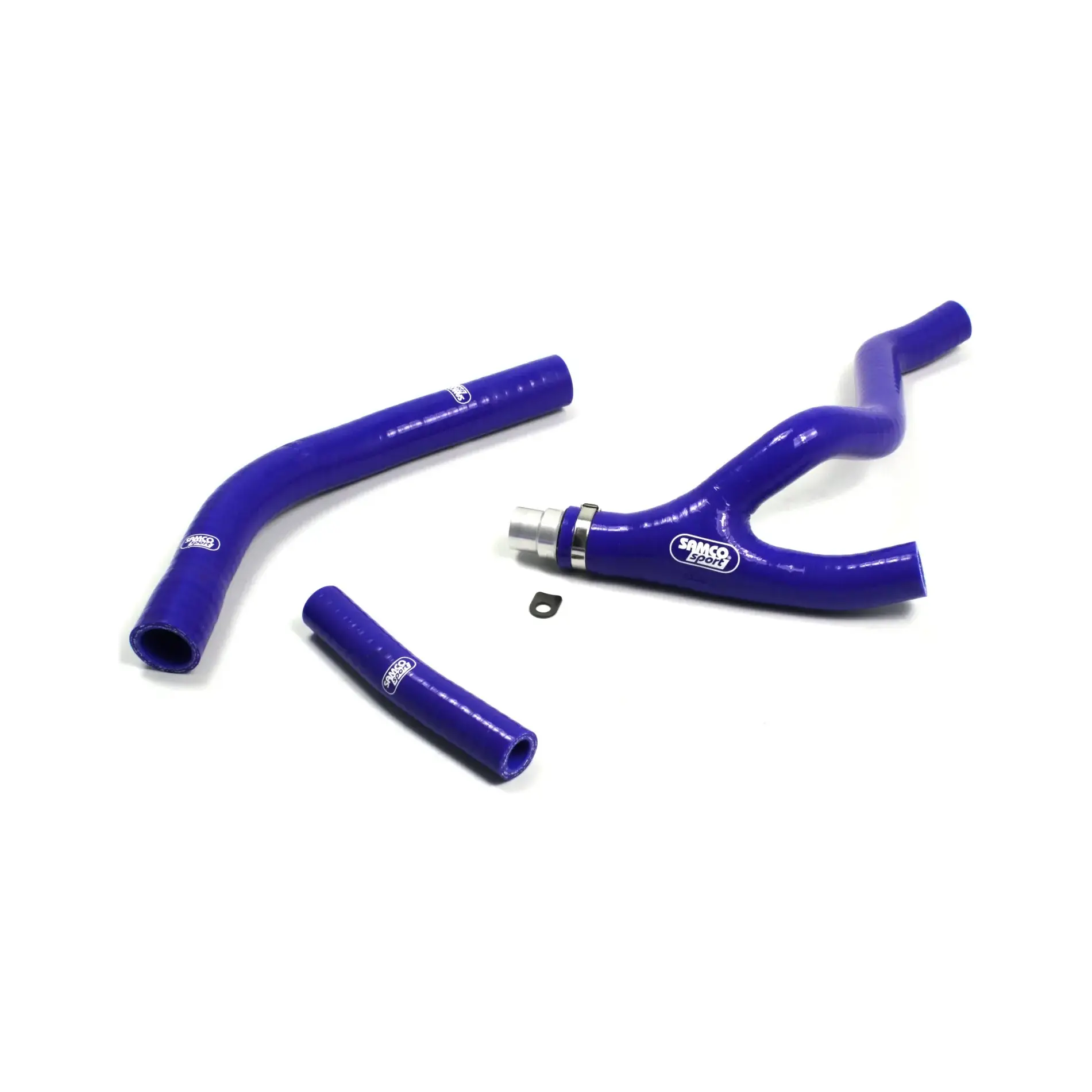 SAMCO SPORT Siliconschlauch Kit Y-Stück - Race Design mit Alu-Stück blau für Yamaha YZ450F Modelljahr 2014-2017